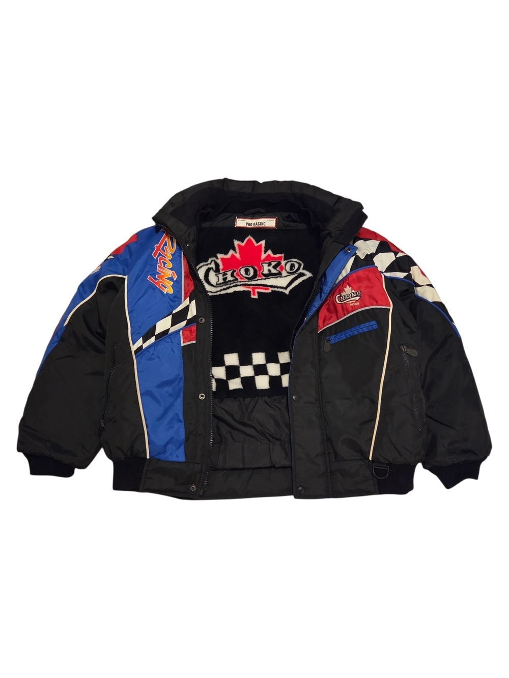 Vintage Choko Design Pro Racing Champion Full-Zip Fleece Lined Racing Jacket